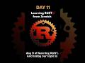 Day 11 of learning RUST 🦀 #rust #structure #learnrust #coding #programming #shorts #ytshorts #yt