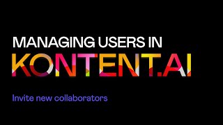 Managing users in Kontent.ai