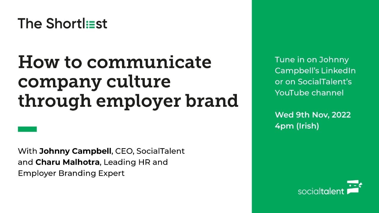 How to communicate company culture through employer brand with Charu  Malhotra - YouTube