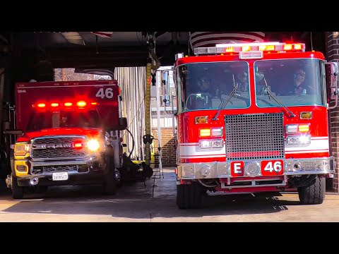 LAFD Engine 46 & Rescue 46 Responding
