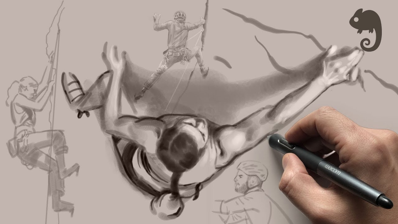 ⁣90MAC Life Drawing Class - ROCK CLIMBING