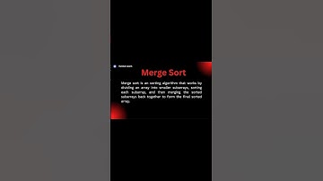 "Merge sort definition" ↑↑Click For Full Video