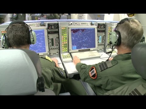E-3 Sentry Airborne Warning & Control System. Take-Off, Landing, Interior Shots