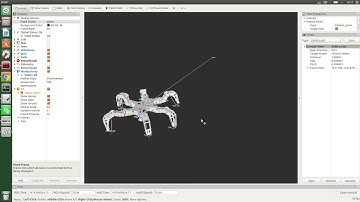 ROS. Demo for hexapod walking with the control of walking direction and body movement simultaneously
