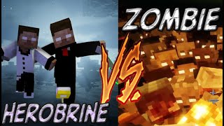 1000 Zombie vs Herobrine : SAVE THE VILLAGER - Minecraft Battle