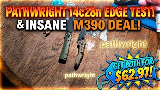 Hotknives 14c28n Pathwright edge retention test and one hell of a deal on these two knives!