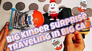 Big Kinder Surprise traveling in big Cars. Большой киндер сюрприз