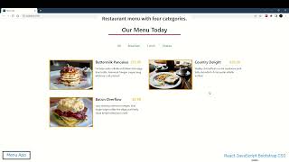Menu React JS App