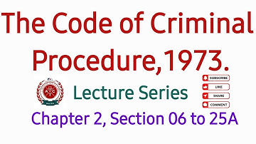 2nd lecture Section 6 to 25A of Code of Criminal Procedure, 1973