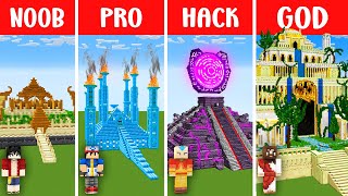 THE BEST PYRAMID HOUSE SAND BASE in Minecraft - NOOB vs PRO vs HACKER vs GOD