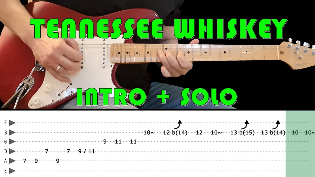 ⁣TENNESSEE WHISKEY - Guitar lesson - intro + solo (with tabs) - Chris Stapleton