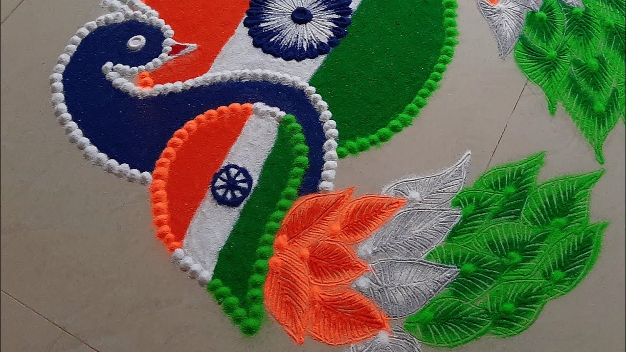 EASY & BEAUTIFUL INDIAN INDEPENDENCE DAY SPECIAL PEACOCK RANGOLI ...