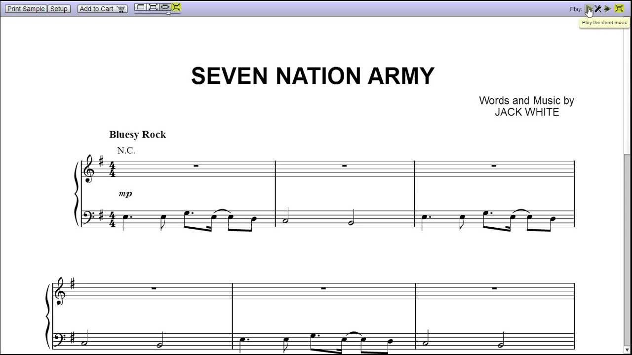 7 nation army partition piano