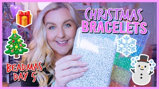 making Christmas bracelets 🎄🎁☃️ WINTER BRACELET IDEAS 2024 #BEADMAS day 5
