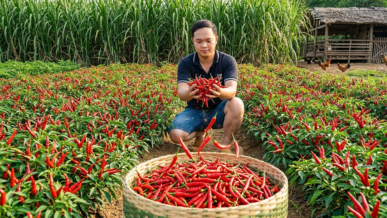 Duong Expands the Farm by Harvesting Chili and Growing Sugarcane