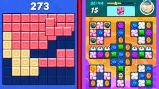 Block Blast Puzzle VS Candy Crush Saga 🍭 🍬 Levels 79-85 | Satisfying Gameplay screenshot 3