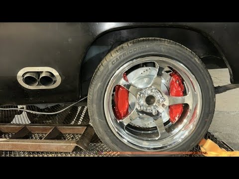1970 Dodge Charger movie car project Installed custom shelby brembos on mopar drum spindles hubs