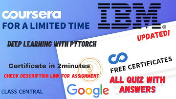 Deep Learning with PyTorch, All Quiz Answers.#coursera #quizanswers #digitalmarketing #answers