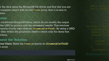 Efficiently Filter and Project Foods Array using MongoDB in C#