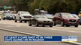 At least 6 cars shot at in 3 days along I-40 in Wake County