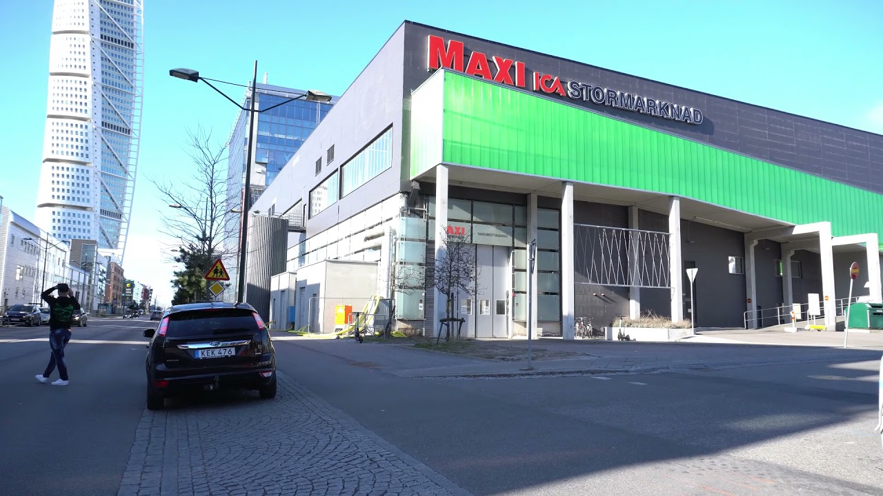 The city and beauty winter time in Västra hamnen, The Western Harbour Malmö Sweden Walk 4K 2021