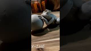 Clay frog #aleximee #frog #tod #sculpture #clay #kingfrog #king #tale #goldball #ceramic