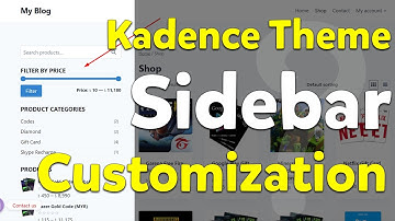 Kadence Theme sidebar Customization