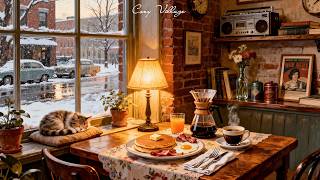 Nostalgic Snowy Morning in a 1940s Coffee Shop | Vintage Jazz Oldies Playing from Another Room screenshot 5