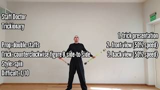 Double staffs tutorial - counterclockwise figure 8 side-to-side