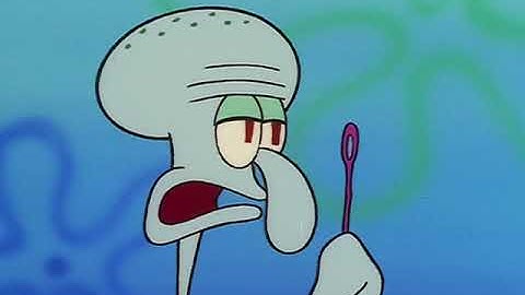 Squidward tries to blow a bubble