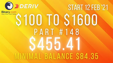 Part #148 $455.41 Done $100 to $1600 free bot binary.com deriv profit consistent digit differ