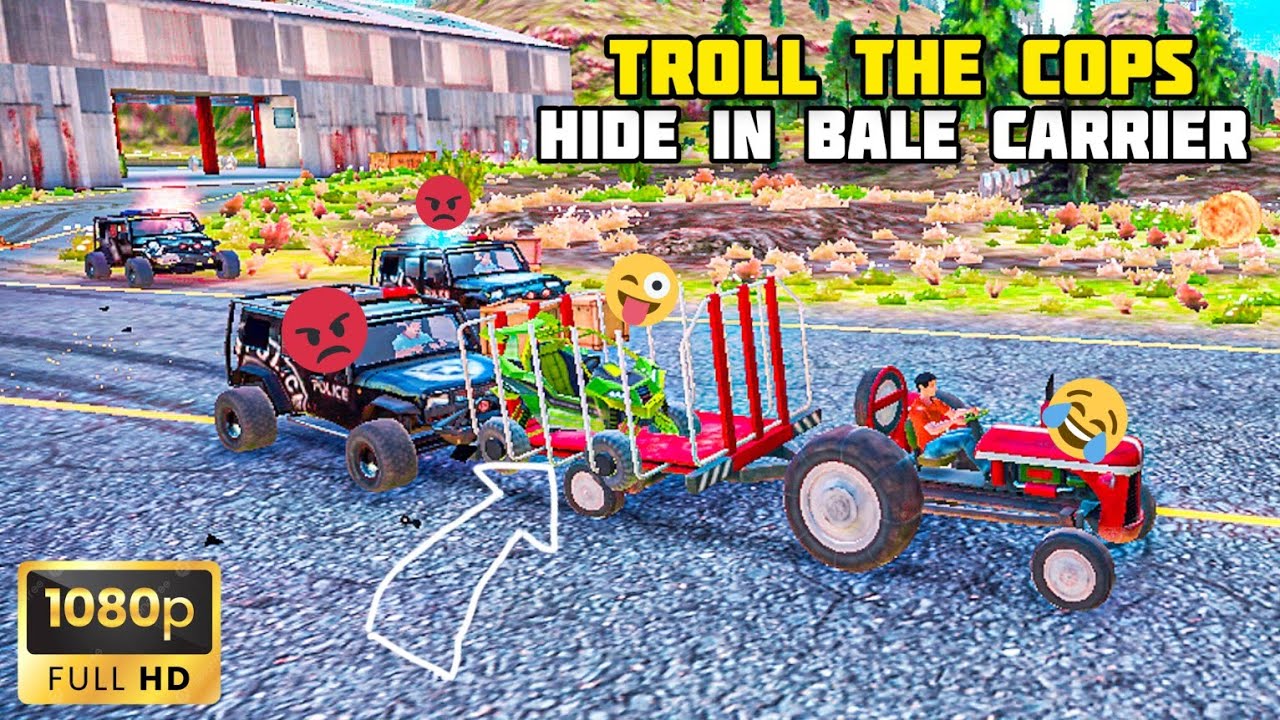 TROLL THE COPS, HIDE INSIDE THE BALE CARRIER | OFF THE ROAD HD OPEN WORLD DRIVING GAME