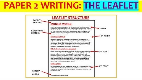 LEAFLETS - Paper 2 writing exam (EDUQAS GCSE English Language)