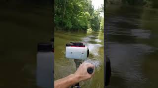 5 hp four-stroke outboard on a canoe