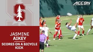 Stanford's Jasmine Aikey Scores On A Bicycle Kick