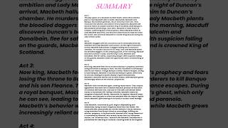 Macbeth by William Shakespeare Summary | #shakespeare #summary #macbeth