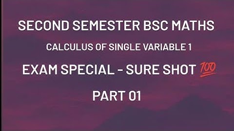 second semester #BScmaths  | Exam special  video part 1 | #Calicut University