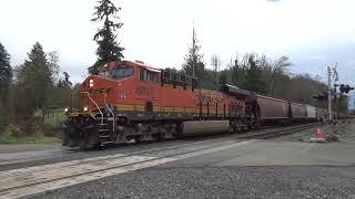 (Northbound) BNSF Empty Grain Train passes through the South 19TH Street Railroad Crossing.