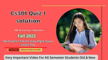 Cs301 Quiz 1 | Cs301 Quiz 1 Solution 2022 | Cs301 Quiz 1 Fall 2022 |#Cs301Quiz1 | Cs301 Quiz 1 2023