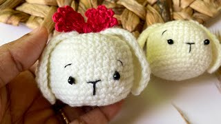 Bunny amigurumi  free tutorial | long ears bunny key chain by Beyond Diary 203 views 1 month ago 13 minutes, 48 seconds