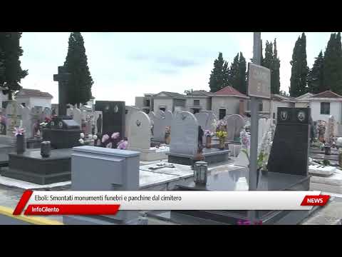 Eboli, smontati monumenti funebri e panchine dal cimitero