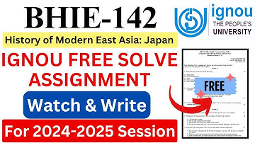IGNOU BHIE-142 Solve Assignment 2024-2025 Download | IGNOU Free Assignment Download 2025 | #ignou