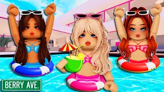 AS MENINAS PASSARAM o DIA TODO na PISCINA em BERRY AVENUE | Historinhas Brookhaven Roblox Bibi Lud