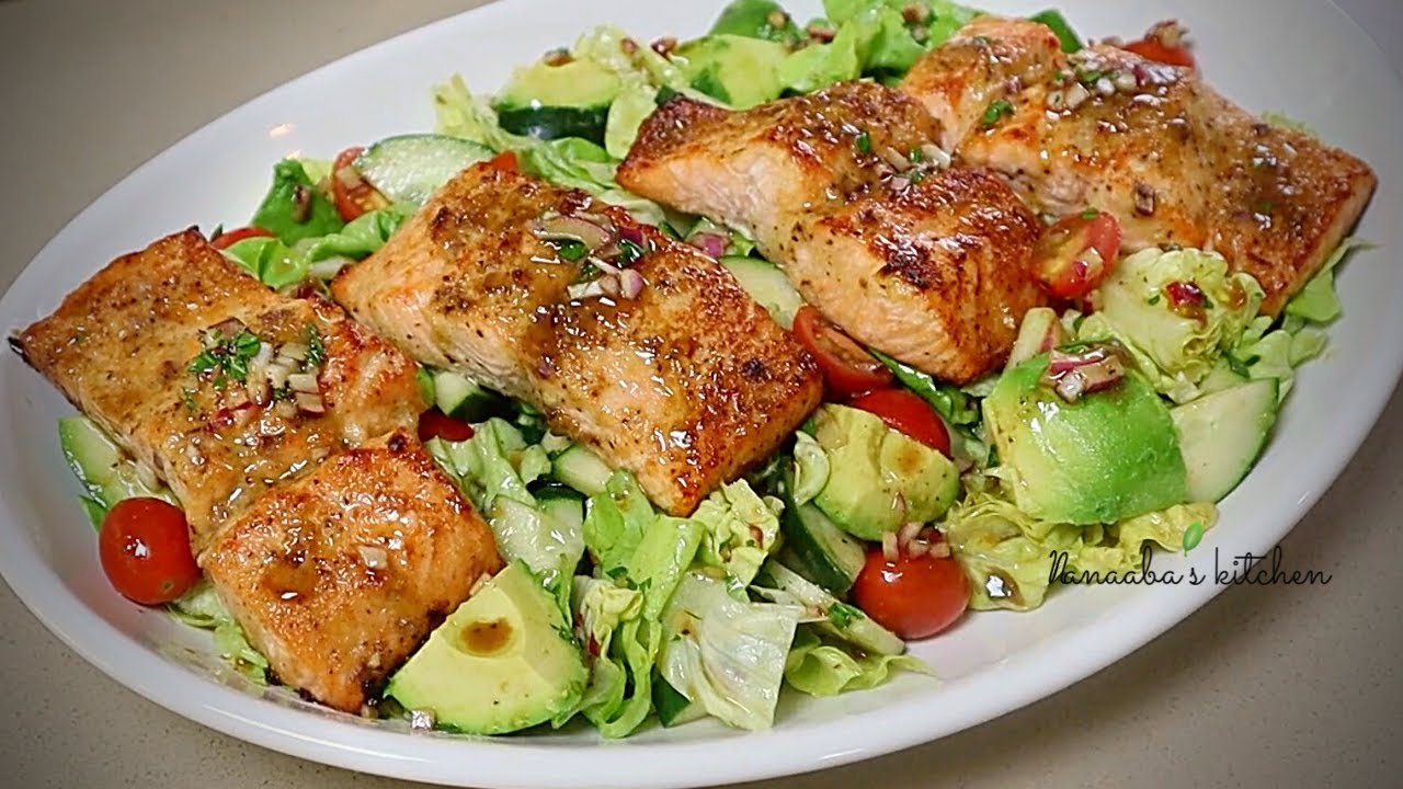 Salmon Avocado Cucumber salad recipe YouTube