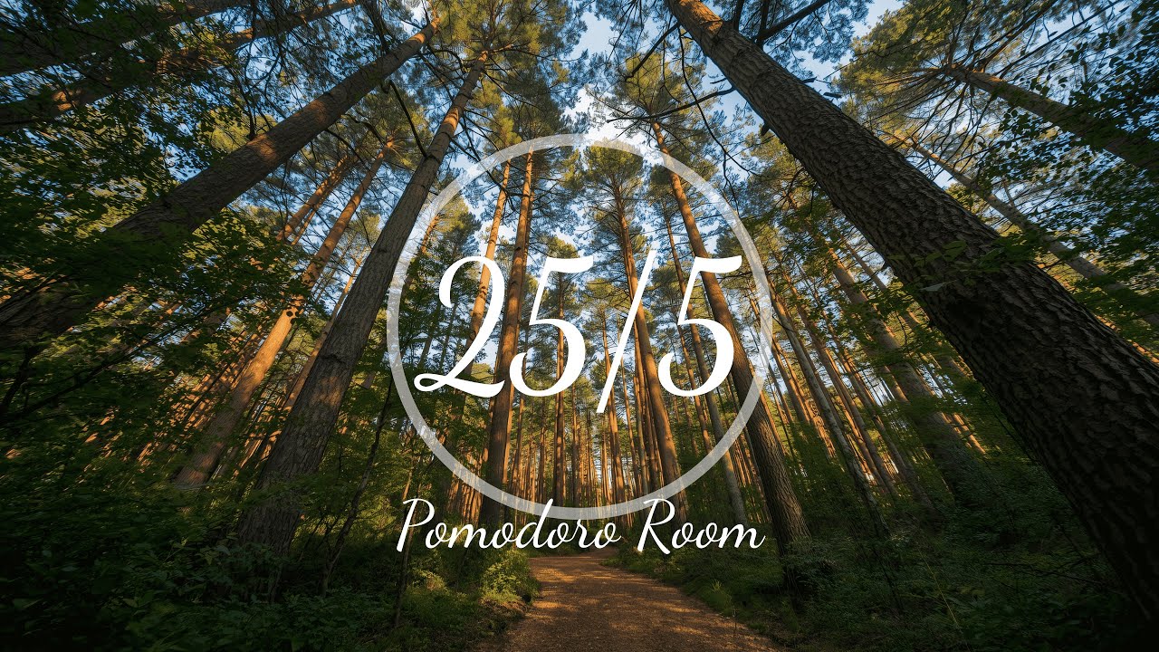 Pomodoro Timer with Forest Sounds | 25-5 Focus Session in Nature | Deep Work + No Distractions