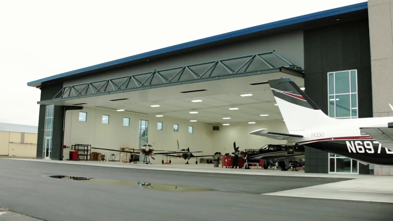 Malibu Aerospace 90ft x 20ft - by Higher Power Hangar Doors