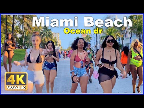 【4K】WALK Ocean Drive 2021 MIAMI BEACH Florida 4k video USA