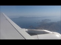 Aegean a320 scenic approach and landing in rhodes 