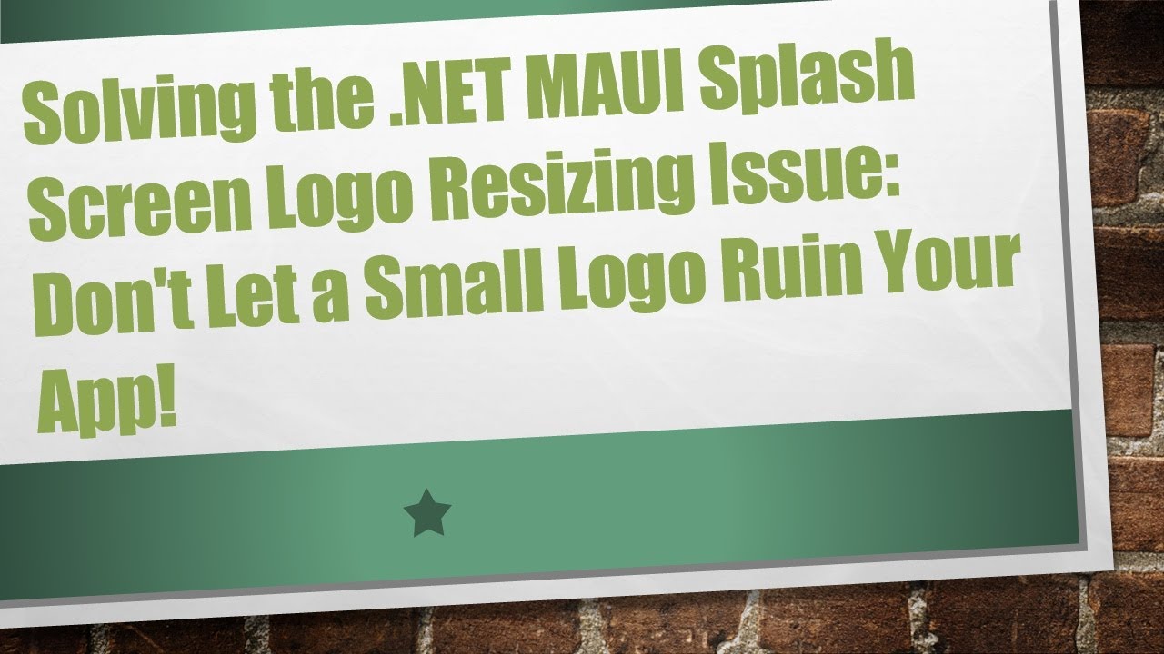 Solving the .NET MAUI Splash Screen Logo Resizing Issue: Don't Let a Small Logo Ruin Your App!