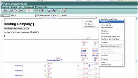 GAAP Financials: Working in the Financial Statements - Do-It-Yourself Tables